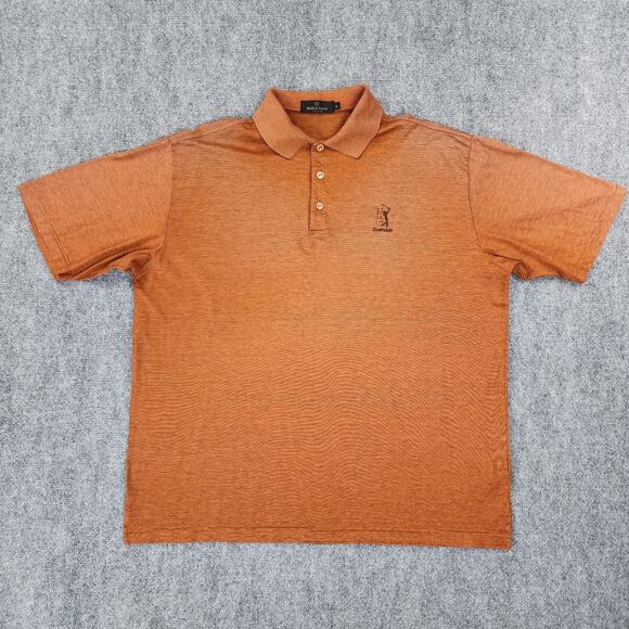 Bugatchi Uomo Shirt Mens XL Orange Polo TPC Scottsdale Golf Egyptian Cotton - Picture 1 of 16